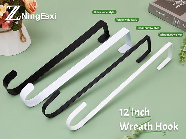 ZningEsxi Over Front Door Wreath Hook Metal Overdoor Wreaths Holder 12" for Front Door Christmas