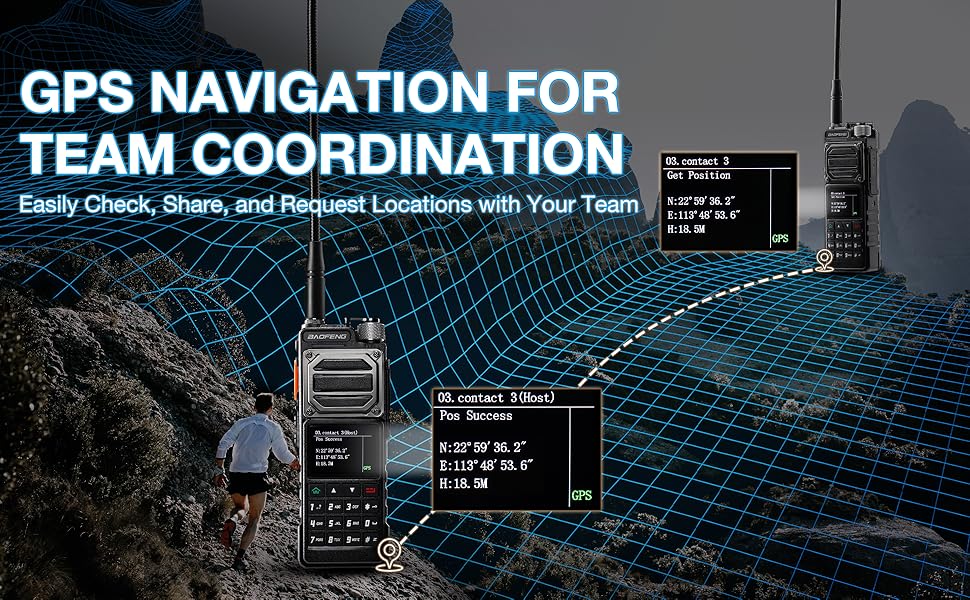 GPS Navigation, perfect for team coordination with check, share and request locations