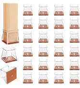 NETRIDDLE 24 PCS Chair Leg Floor Protectors for Hardwood Floors, Furniture Feet Silicone Covers &...