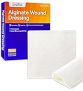Calcium Alginate Wound Dressing, 4'' x 4'' Patches, Individual Sterile Pads, Soft and Highly Abso...