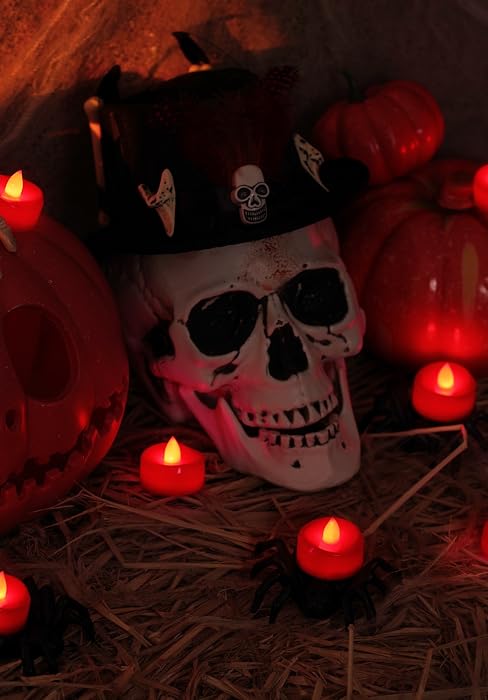 red flameless tea lights candles