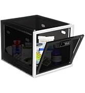 Medicine Lock Box for Safe Medication, Clear Lockable Storage Box for Phone Tablet Office School ...