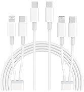 2 Pack 6Ft USB C Cable, Multiple USB Charging Cord,1 Charger Cable with Type C and Lightning Port...