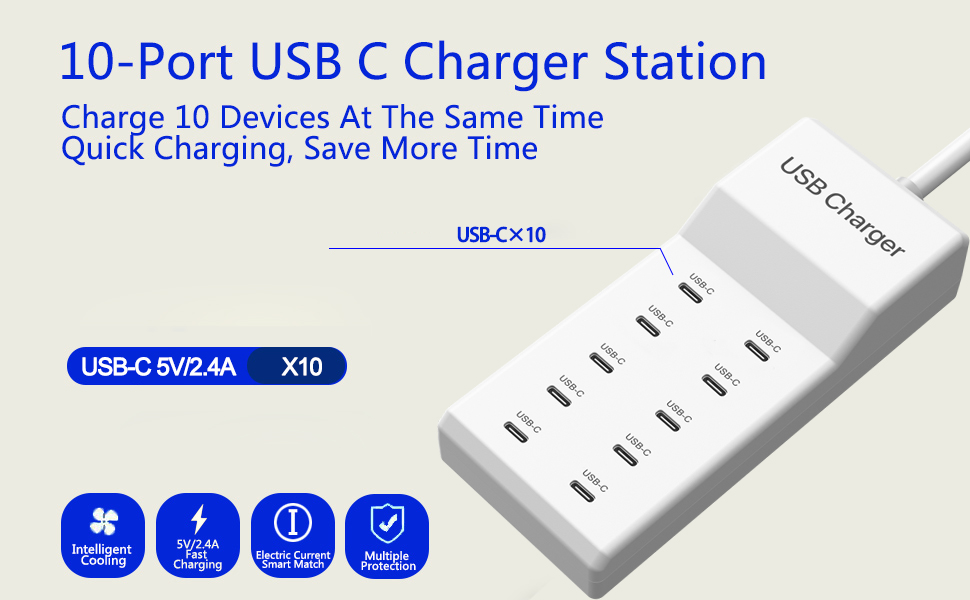 10-Port Charging Station