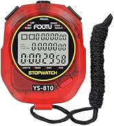 FCXJTU Sports Stopwatch Timer, 10 Lap/Split Memory Digital Stopwatch Countdown Timer with 12/24 H...
