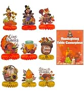 OHOME Thanksgiving Decorations - 9 PCS Honeycomb | Thanksgiving Table Decor Indoor Outdoor - Fall...