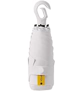 Travebo Mini Compact Folding Travel Umbrella with Carabiner Ring Handle,Fiberglass Ribs,UV Protec...