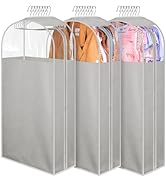 MISSLO 10" Gusseted Garment Bags for Hanging Clothes 40" Clear Suit Bags for Closet Storage Suits...