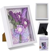 IMZAY Lavender Crochet Kit with Photo Frame, Lavender Knitting Weaving Set with Yarn, Hooks, Inst...