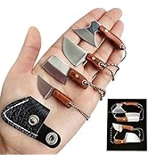 STARDW Damascus Pocket Knife Set Mini Axe Shape Tiny Knife Set EDC Knife Set Tiny Knife Cleaver f...