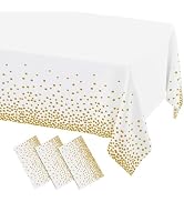 Smiry 3 Pack Dot Disposable Tablecloth, 54 x 108 Inch Waterproof Plastic Table Cloth, Decorative ...