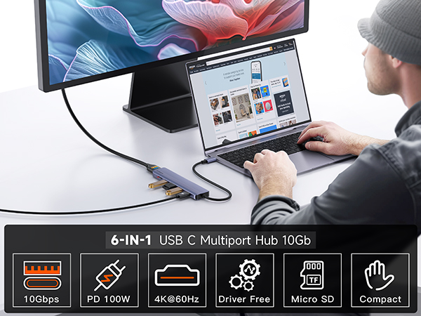 6 in 1 usb c hub