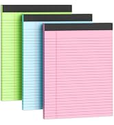 Legal Pads 8.5 x 11 Colored Note Pads, 3 Pack Writing Pads 8.5 x 11 in, Pink Legal Pad 8.5 x 11, ...