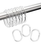 Amazer Plastic Shower Curtain Rings Hooks, Shower Curtain Hooks Rings, 24 Pcs Shower Hooks for Sh...