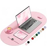 Niniubye Desk Mat, 31.5" x 15" Oval PU Leather Non-Slip Desk Pad Large Mouse Pad for Desktop, Wat...