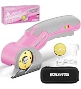 EZUVITA 4V Cordless Electric Scissors with LED Light, Rechargeable Cardboard Box Cutter, Wrench &...
