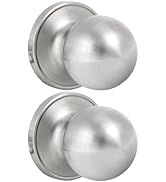 HOSOM 2 Pack Dummy Door Knob, Keyless Closet Door Knobs Satin Nickel Dummy Door Handle, Exterior/...