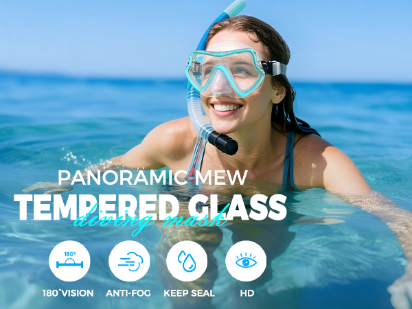 EXP VISION Professional Tempered Glass Scuba Diving Mask for men and women