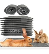 MUYG 100 Pcs Disposable Rabbit Pee Pads,Pet Pees Pad Cage Black Carbon Liner,Super Absorbent Leak...