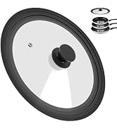 Universal Lid for Pots, Pans and Skillets - Tempered Glass Lid with Heat Resistant Silicone Rim F...