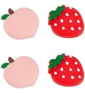 GORGECRAFT 4Pcs Peach Strawberry Thumb Grips Fruit Soft Silicon Joystick Button Caps Analog Joy S...