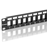 CableGeeker 24 Port Blank Keystone Patch Panel with Snap-in Design, Cat6 Network Patch Panel 1U 1...