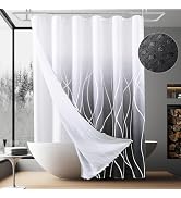 Naturoom Black Shower Curtain and Liner Modern Double Layer Shower Curtains for Bathroom Black Wh...