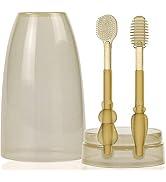 Silicone Baby Toothbrush for Training Teething, Baby Soft Bristle Toothbrush and Silicone Tongue ...
