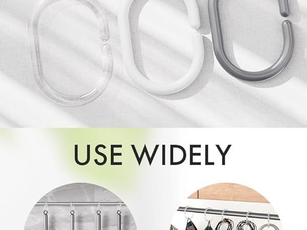 plastic shower curtain hooks clear