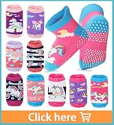 Baby Girls Toddlers Grips Socks Kids Non Slip Anti Skid Ankle Unicorn Cotton No Show Socks with G...