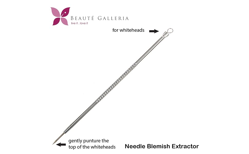 Beaute Galleria Needle Blackhead Pimple Extractor Popper for Acne Comedone Blemish Removal Tool