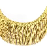 Fenghuangwu 5 Yard Curtain Fringes Bullion Fringe Trim Rayon Fabric Tassel 4inch Wide and Embelli...