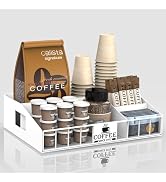 LWSFF Metal Coffee Station Organizer for Countertop - Coffee Bar Organizer with Designable DIY Lo...
