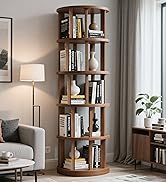 vie poetique Rotating Bookshelf Tower, Vertical Rotate Turning Spiral Corner Organizer, 360 Book ...