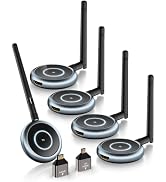TIMBOOTECH Wireless HDMI Transmitter and 4 Receivers - Up to 8 Receivers,5G | Plug and Play, 5.8G...
