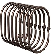 Bathway Shower Curtain Rings, Shower Curtain Hooks Bronze Curtain Rings 12 Pcs Anti-Drop Shower R...