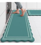 KIMODE Anti Fatigue Kitchen Mats, Padded Kitchen Floor Mats,Boho Kitchen Rugs Sets of 2, Turquois...