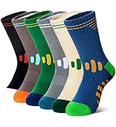 AMENLAN Kids Boys Athletic Socks Sport Basketball Crew Soft Cotton Breathable Youth Casual Socks ...