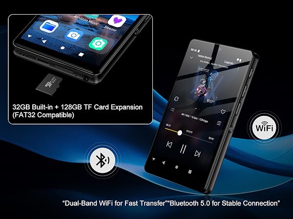 MP3 Player with Bluetooth and WiFi