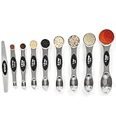 Magnetic Measuring Spoons Set Stainless Steel with Leveler-9pcs Stackable Metal Tablespoon Measur...
