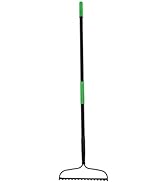 Hooyman Rake with Heavy Duty Construction, Fiberglass Core, Ergonomic No-Slip H-Grip Handles, and...
