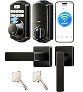 Veise VE012W-L Built-in WiFi Fingerprint Smart Lock with Lever Handle Set, App Remote Control, Ke...