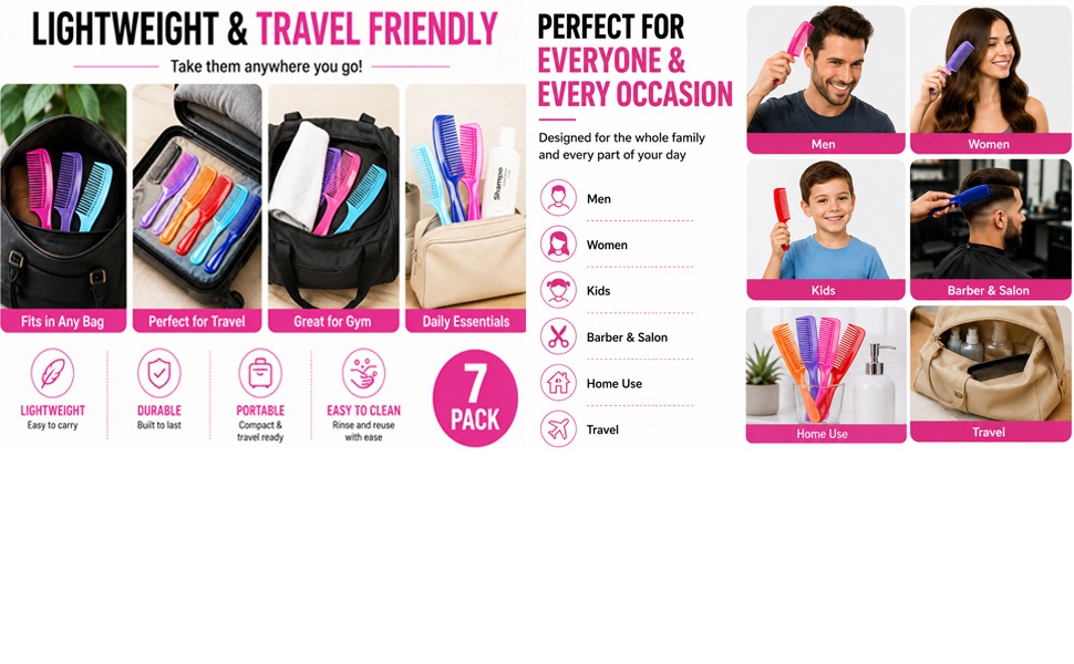 barber comb dressing comb hair styling comb detangling comb coarse fine tooth comb wet hair comb