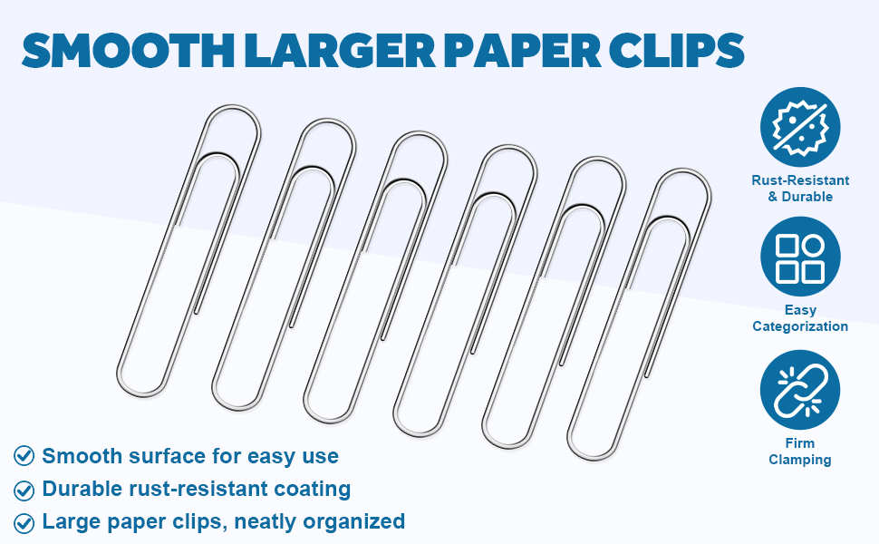 SMOOTH LARGE PAPER CLIPS
