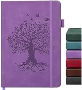 ALKALO Lined Journal Notebook for Women Men, A5 Hardcover Leather Journals for Writing, 200 Pages...