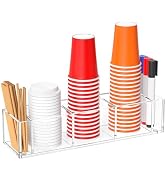 Richboom Cup Holder with Marker Slot - Triple Plastic Cup Holder Clear Acrylic Countertop Disposa...