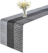 GIVERARE Table Runner, 12x72in Heat-Resistant Woven Vinyl Long Tabletop, Non-Slip Washable PVC Ta...