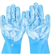 Pecute Pet Grooming Gloves - Heat Resistant Silicone Gloves with High-Density Teeth, Enhanced Fiv...
