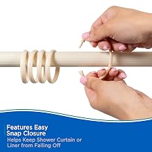 Shower Rings_Smooth_Snap Closure_Cream