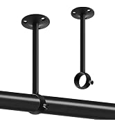Ceiling Curtain Rod Brackets, 6 Inch Curtain Rod Holders for 1 Inch Poles, Heavy Duty Curtain Rod...